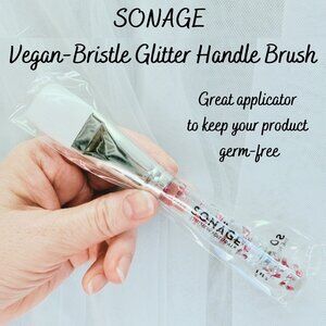 Sonage Glitter Vegan Bristle Mask Brush With Pink Handle for Skincare and Masks